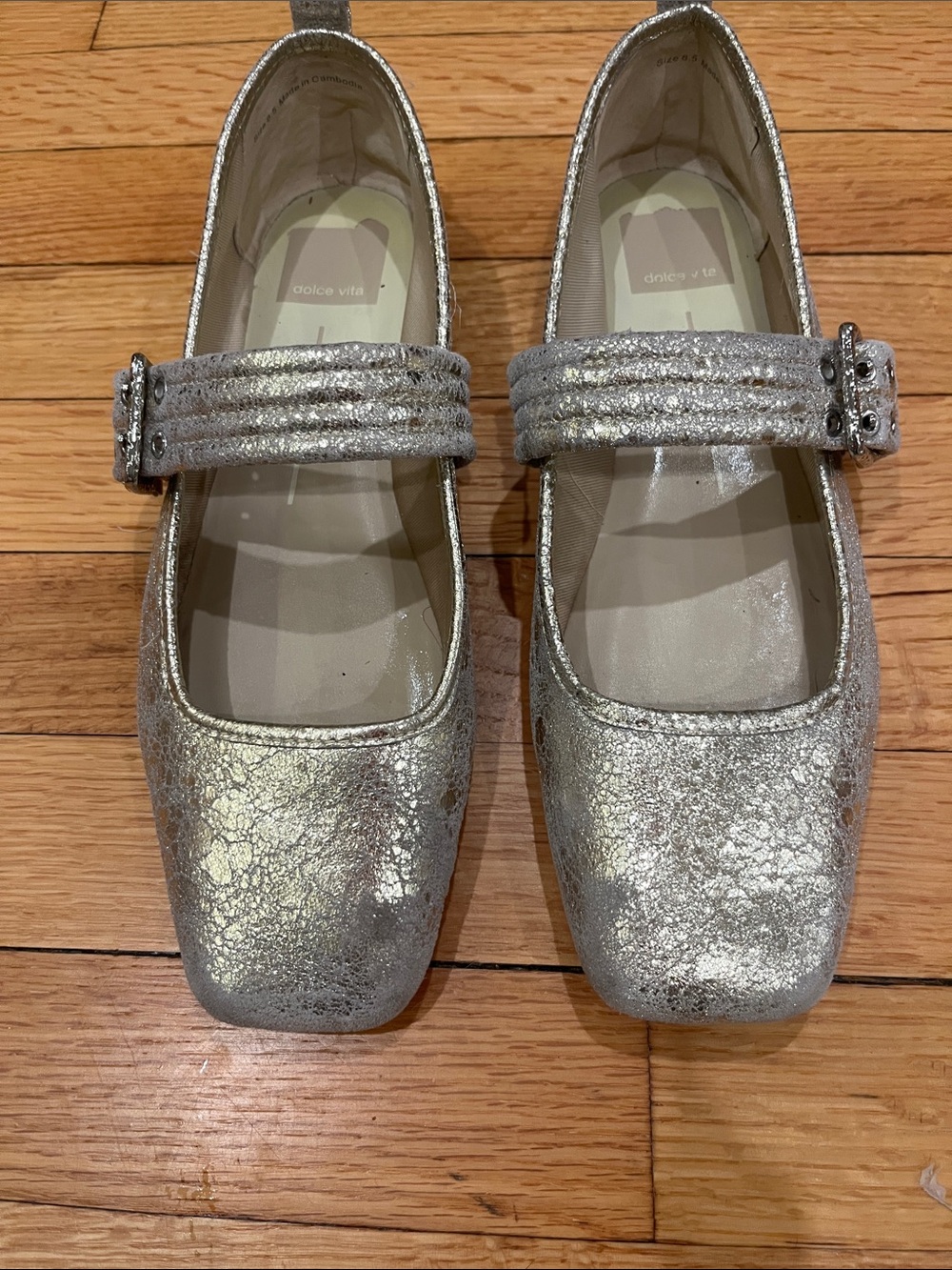 Dolce Vita Metallic Champagne Mary Janes